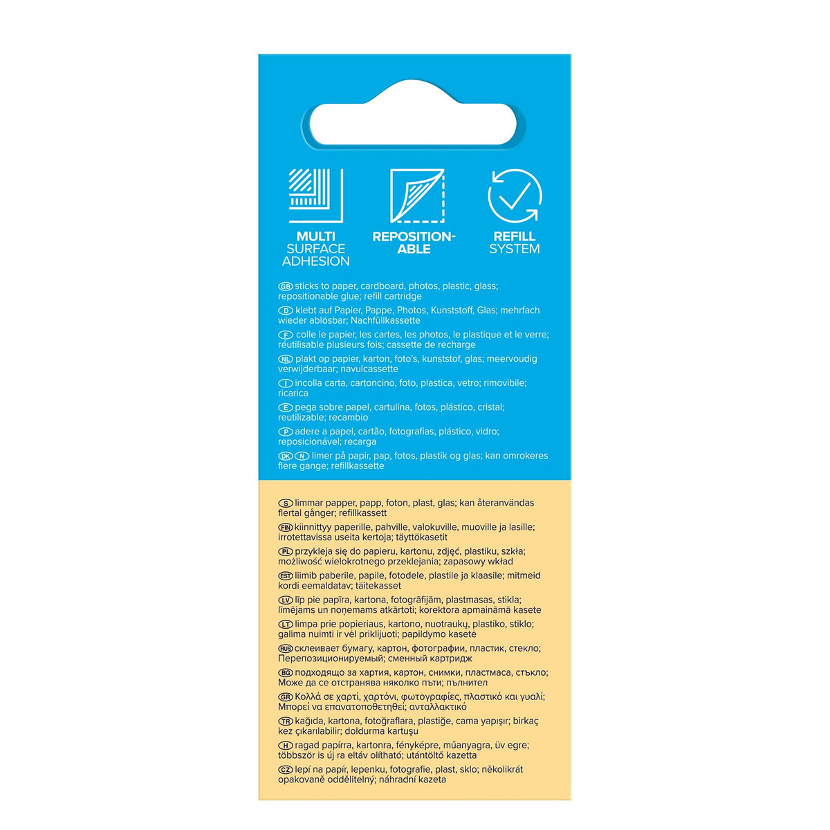 tesa GLUE ROLLER Non-Permanent, 14 m x 8,4 mm, transparent, Nachfüllung
