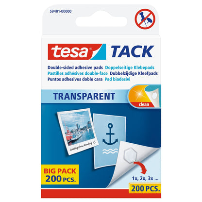 tesa Tack transparent Klebepads, transpartente Big Stück transparente