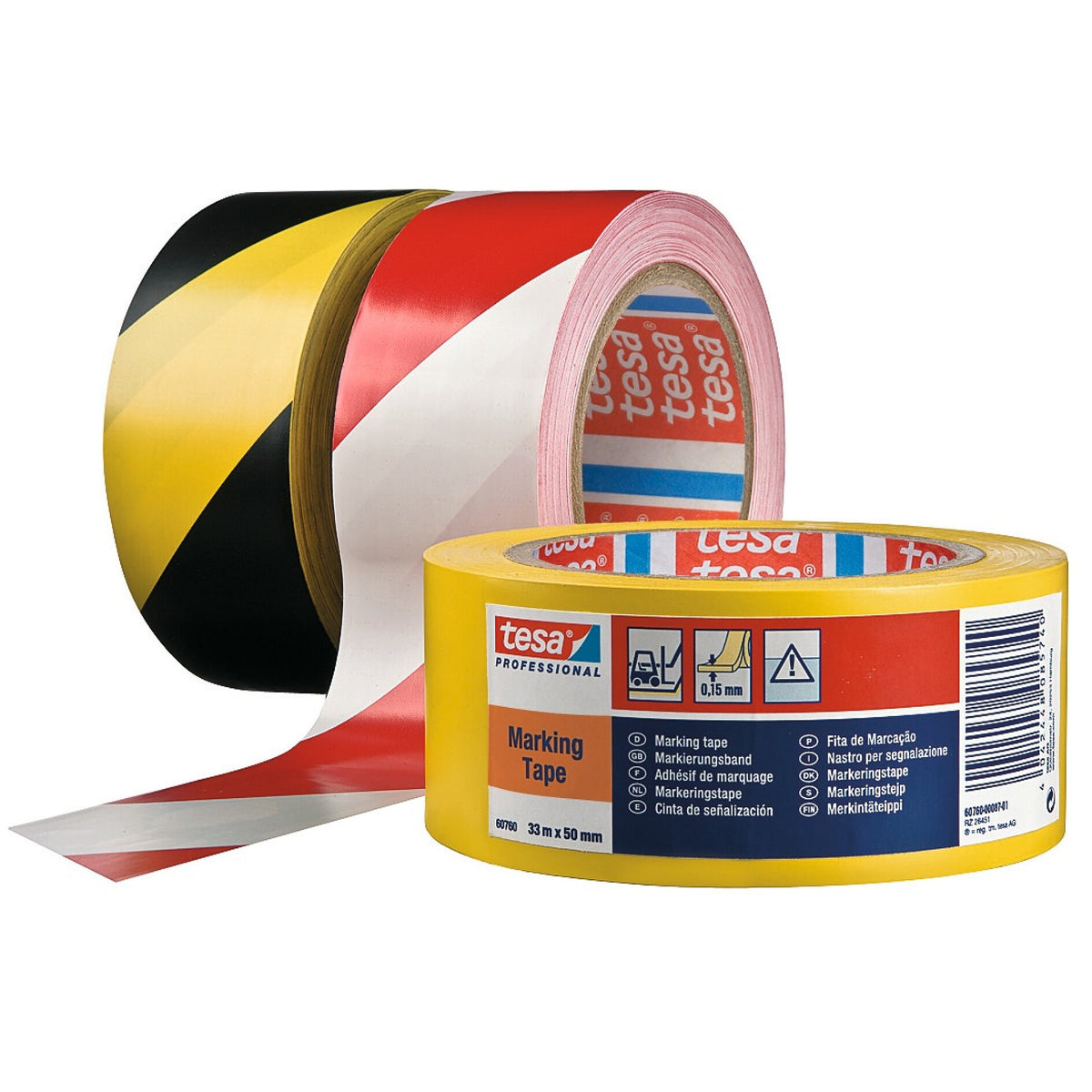 tesa Professional 60760 Markierungsband, temporär, 33 m x 50 mm – Sortiment