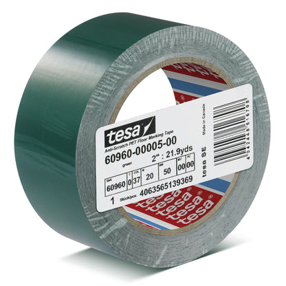 tesa 60960 kratzfestes PET Bodenmarkierungsband, 20 m x 50 mm grün