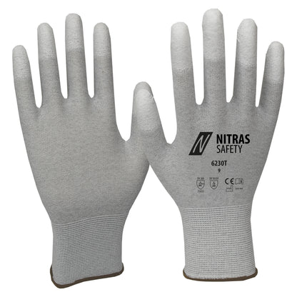 NITRAS antistatic gloves, gray / white
