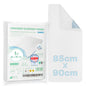 A packaged and unfolded ARNOMED Washable Bed Protection Pad with Wings, Superdry (1 piece, 85x90 cm) by ARNOWA GmbH; the packaging shows product information as well as a blue certification badge for bed protection in case of incontinence.