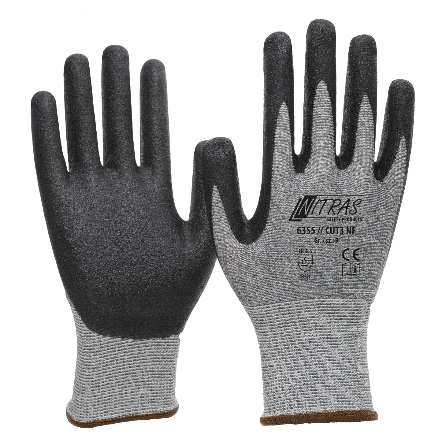 NITRAS CUT C NF, cut protection gloves, gray / black