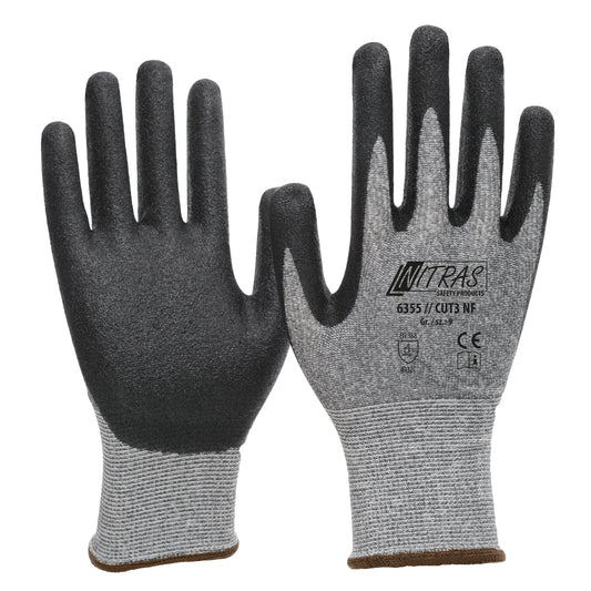 NITRAS CUT C NF, cut protection gloves, gray / black