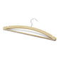 The Nölle Profi Brush clothes hanger made of beech (42 cm, 8 mm) from Nölle Profi Brush Bürsten- & Pinseltechnik e.K. has a silver hook, notched shoulders, and a bar for trousers or skirts, depicted on a white background.