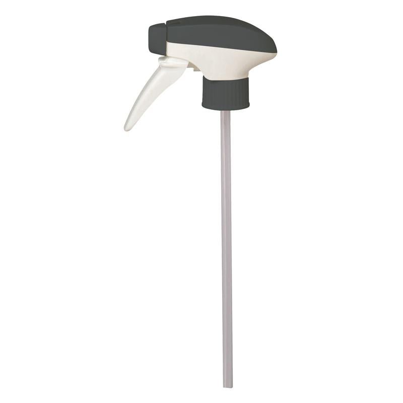 The Room Care R4 replacement sprayer from Diversey Deutschland GmbH & Co. OHG, for R4 furniture care, has a black and white nozzle with a long, clear tube. Sold as a carton (5 packs), pictured on a solid white background.