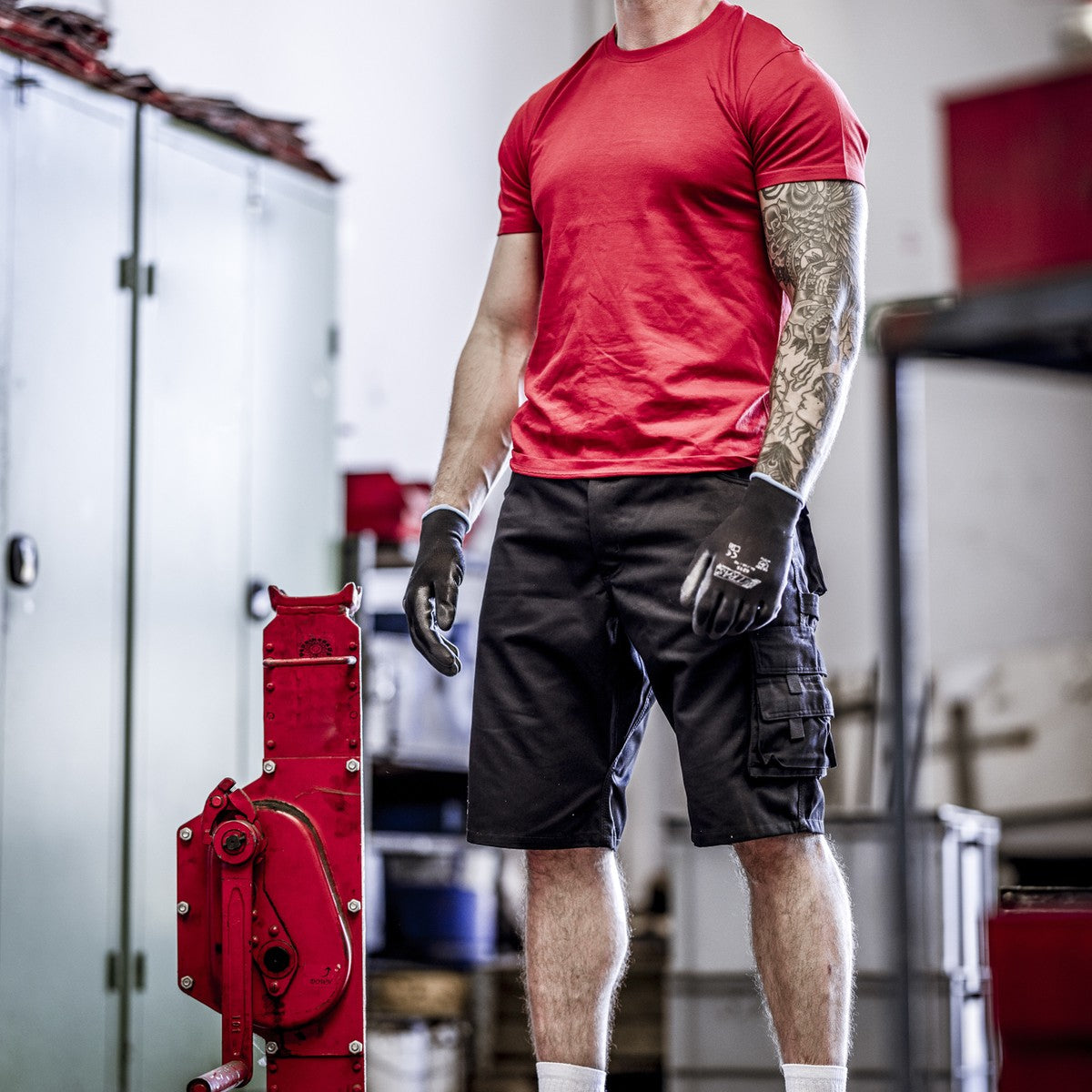 NITRAS MOTION TEX PLUS, work trousers, short, black