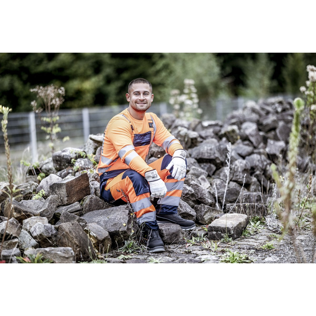 NITRAS MOTION TEX VIZ, high-visibility long-sleeved shirt