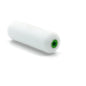 A Nölle Profi Brush paint roller superfine, 10 cm, round on both sides (white cylindrical paint roller with a green plastic core) from Nölle Profi Brush Bürsten- & Pinseltechnik e.K., lies on a white surface.