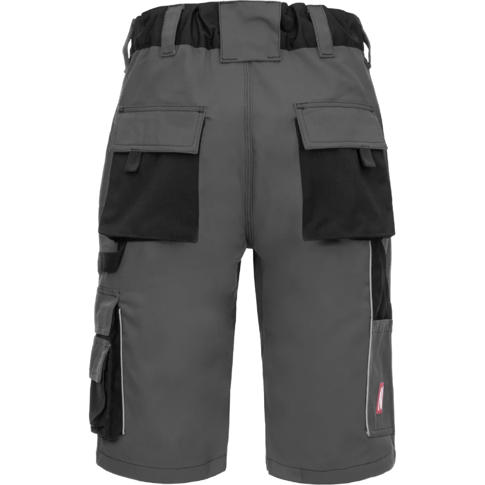 These short outdoor pants NITRAS MOTION TEX KIDS by AS Arbeitsschutz GmbH with ergonomic design, multiple black pockets, and a comfortable black waistband offer higher wearing comfort. They are made from breathable material for children and provide practical storage options on the sides and back. This makes them the ideal waterproof children's outdoor pants for any adventure.