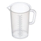 The plastic measuring cup (0.1L) from Diversey Deutschland GmbH & Co. OHG is a transparent measuring cup with handle, spout, and ml scale up to 0.1L; shown empty against a white background. Package: 1 piece.