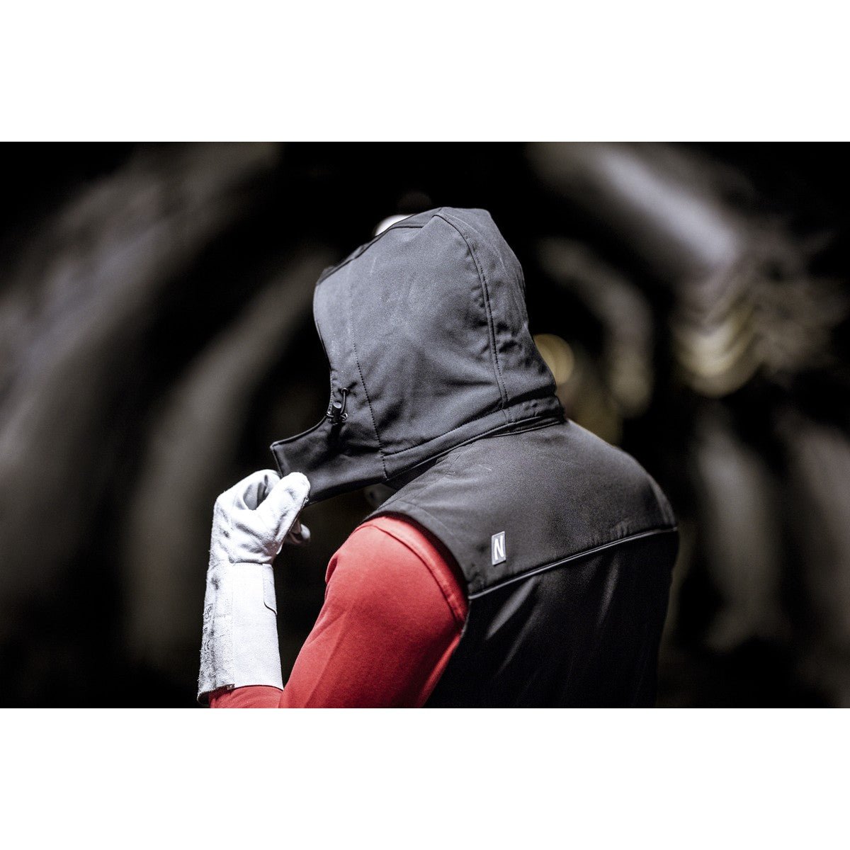 NITRAS removable hood, black, OEKO-TEX polyester: 94%; Elastane: 6% | Pack (1 piece)