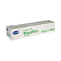 A rectangular white box of Duni GmbH Transparent Cling Film PE 45cm x 300m, labeled with green text and multilingual product information on the side.