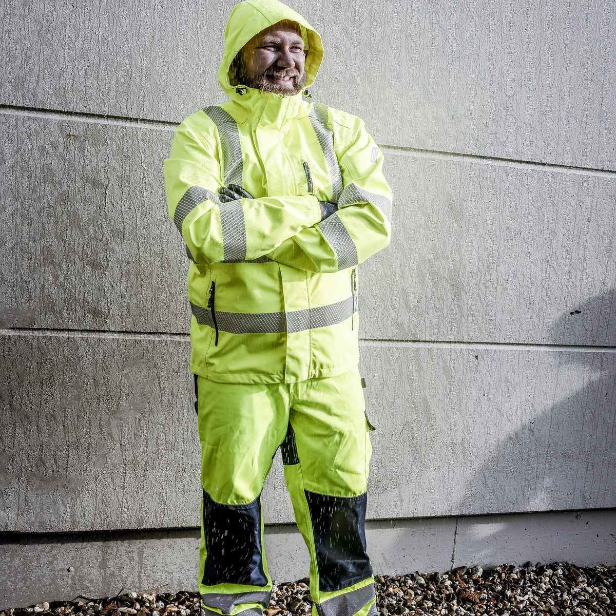NITRAS MOTION TEX VIZ PLUS, high-visibility rain jacket