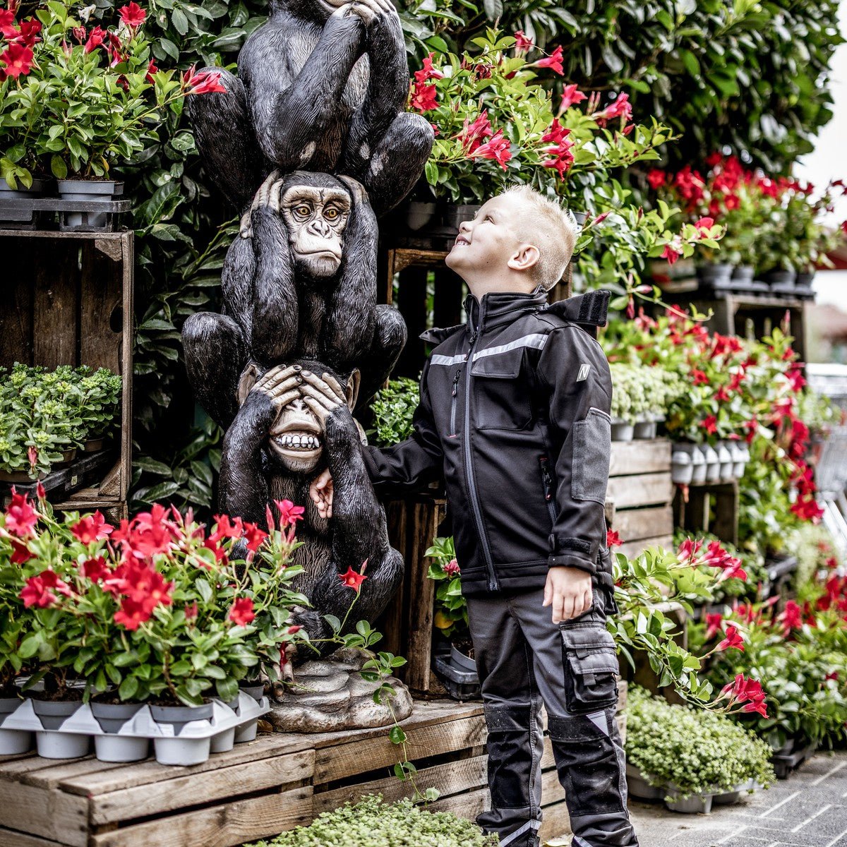 NITRAS MOTION TEX KIDS, softshell jacket, black