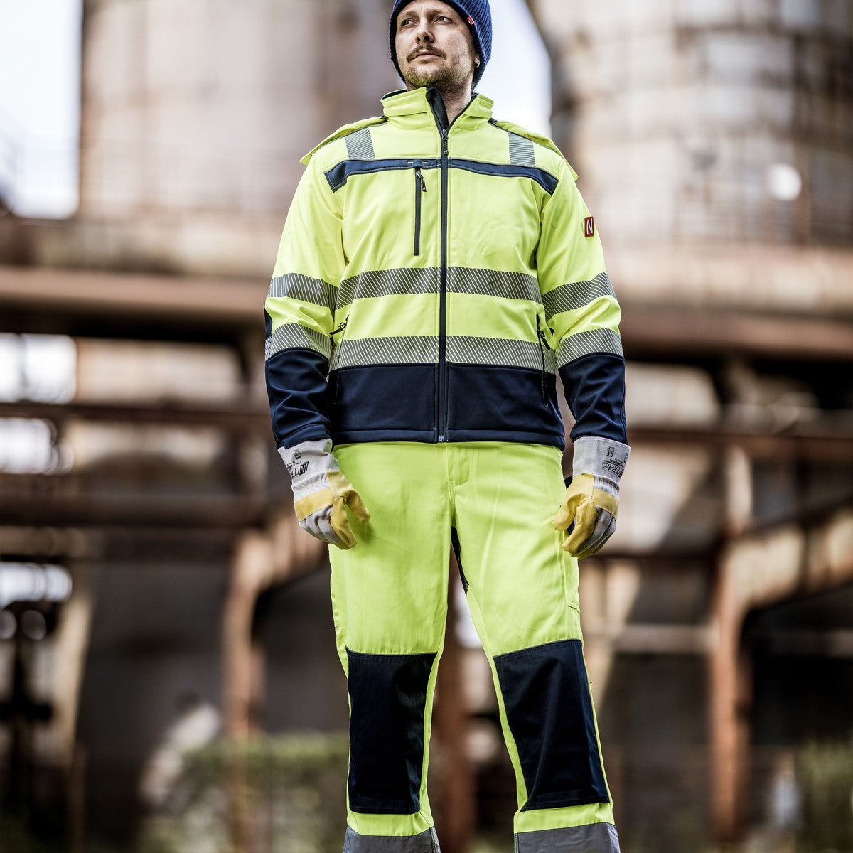 NITRAS MOTION TEX VIZ, high-visibility softshell jacket