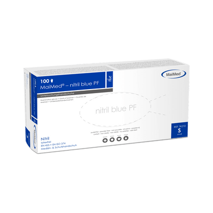 MaiMed-nitrile blue PF Blue, non-sterile, powder. Latex-free gloves 100 pieces/box