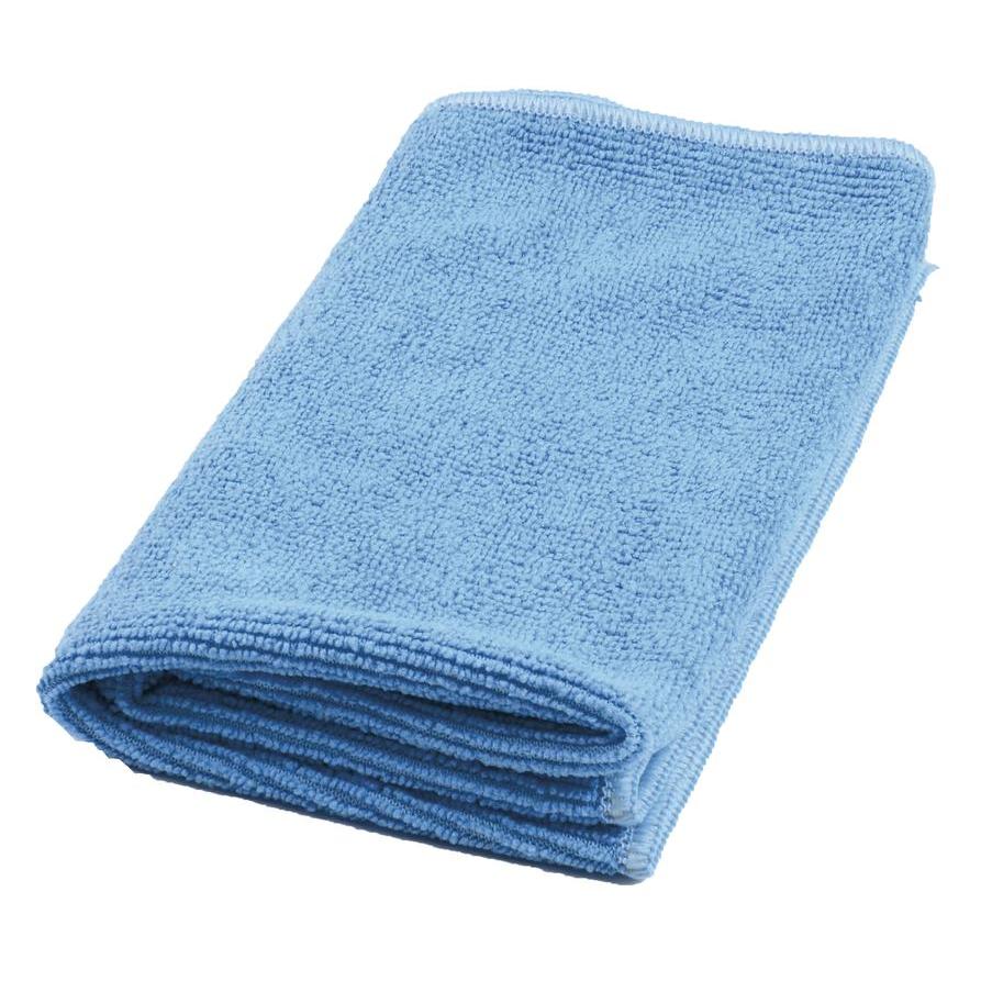 Ein gefaltetes TASKI MicroQuick Mikrofasertuch von Diversey Deutschland GmbH & Co. OHG, hochwertig und robust, 5 Stk., ist vor weißem Hintergrund zu sehen – ideal für effiziente Reinigung.