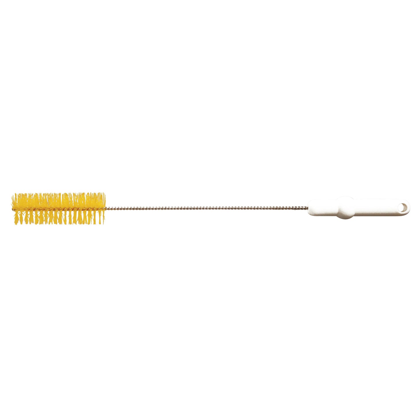 The tube brush Ø 40 mm, 500 mm long, medium-hard from Diversey Deutschland GmbH & Co. OHG features a long metal handle and a white plastic handle; ideal for pipe cleaning and depicted against a white background.
