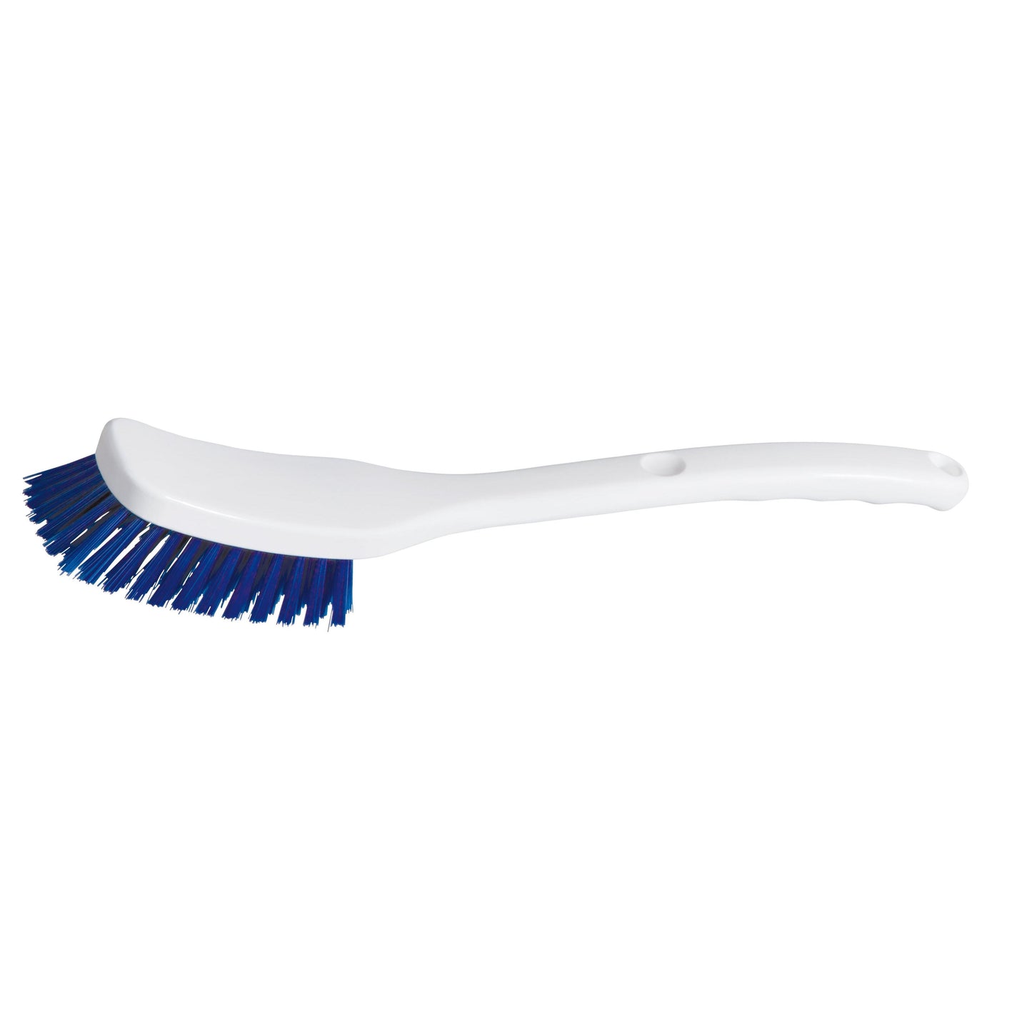 The Diversey Universal Brush - medium hardness (295 x 40 x 55 mm, 2 pieces) has blue bristles and an angled handle. Ideal for cleaning all surfaces, pictured on a solid white background.