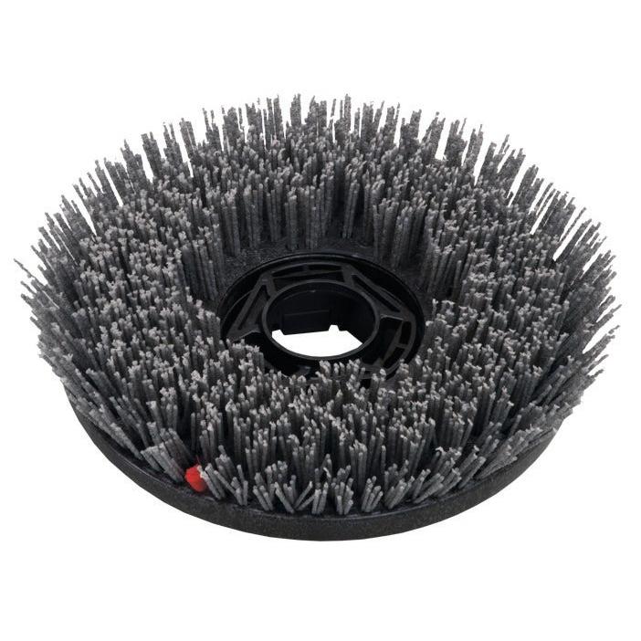 The abrasive scrubbing brush (28 cm) from Diversey Deutschland GmbH & Co. OHG is a dense, round scrubbing brush with a central mounting hole for swingo 955/1255/2100/5000 cleaning machines, with abrasive bristles and a red indicator. Packaging: 1 piece.