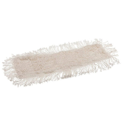 The TASKI Multi Mop mop cover from Diversey Deutschland GmbH & Co. OHG is a rectangular, cream-colored dust mop head with fringes on all sides, ideal for permanent floor cleaning, depicted against a plain white background.