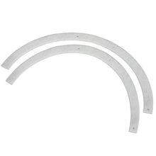 Two identical, curved metal strips with pre-drilled holes at both ends and in the middle, ideal for mounting your optional exhaust filter | Pack (1 piece) from Diversey Deutschland GmbH & Co. OHG, depicted on a white background.