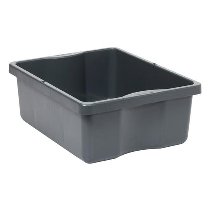The TASKI drawer from Diversey Deutschland GmbH & Co. OHG is a rectangular, gray storage container made of plastic with smooth sides and a slightly raised edge - ideal for durable storage, depicted on a white background.