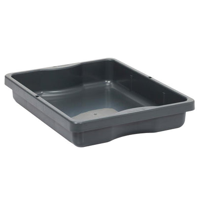 The TASKI drawer from Diversey Deutschland GmbH & Co. OHG is a black rectangular plastic tray with flat sides and a smooth interior, ideal as a durable storage solution, depicted on a white background.