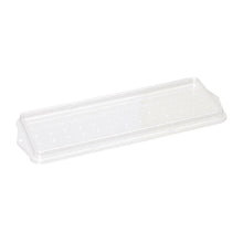 The TASKI preparation sieve for mop boxes from Diversey Deutschland GmbH & Co. OHG is a transparent, rectangular plastic lid with raised edges and surface irregularities, photographed on white - perfect for an optimized cleaning process.