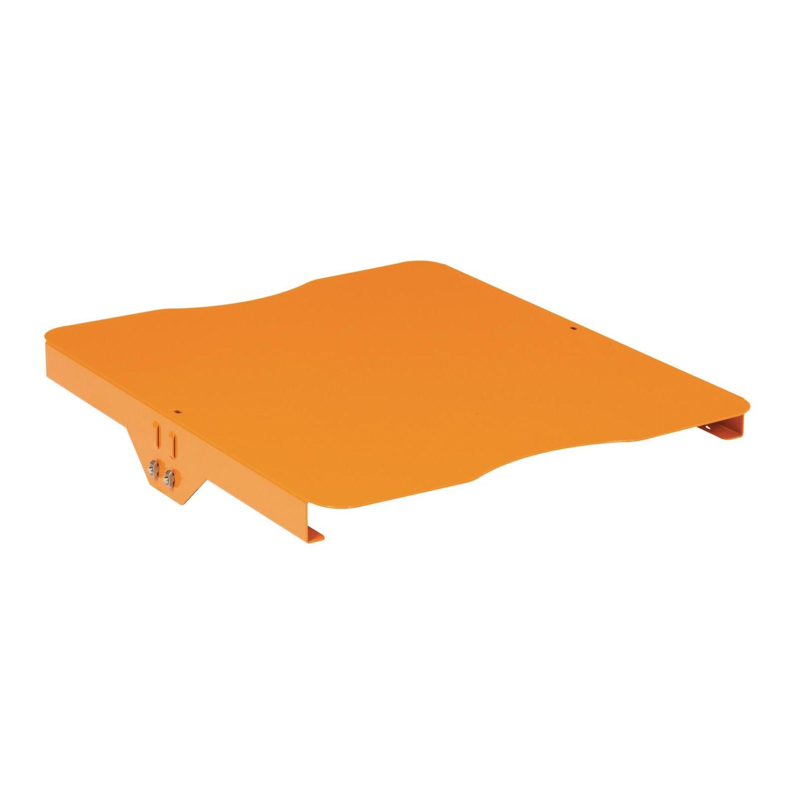 Die TASKI Führungsschiene für Schubladen von Diversey Deutschland GmbH & Co. OHG ist eine orange Metallschiene mit flacher, rechteckiger Oberfläche und gebogener Vorderkante, geeignet für Schubladen 7517245, 7517246, 7517247 (1 Stück).