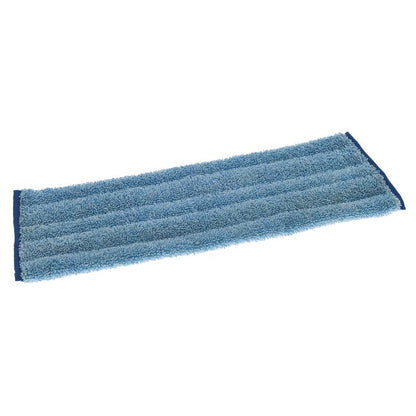 The TASKI Jonmaster Ultra Damp Mop, blue from Diversey Deutschland GmbH & Co. OHG is a rectangular blue microfiber cleaning pad with horizontal seams and a dark blue edge on the short edges, depicted on a white background.