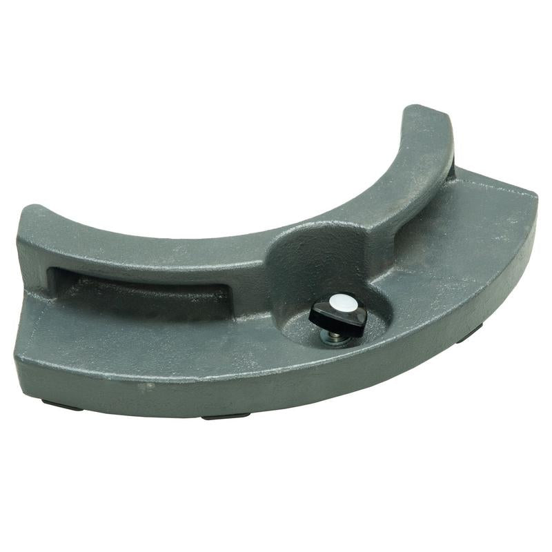 A gray, semi-circular 10kg additional weight from Diversey Deutschland GmbH & Co. OHG, with a recessed center and fastening button, compatible with ergodisc HD systems. Pictured on a white background. Packaging: 1 piece.