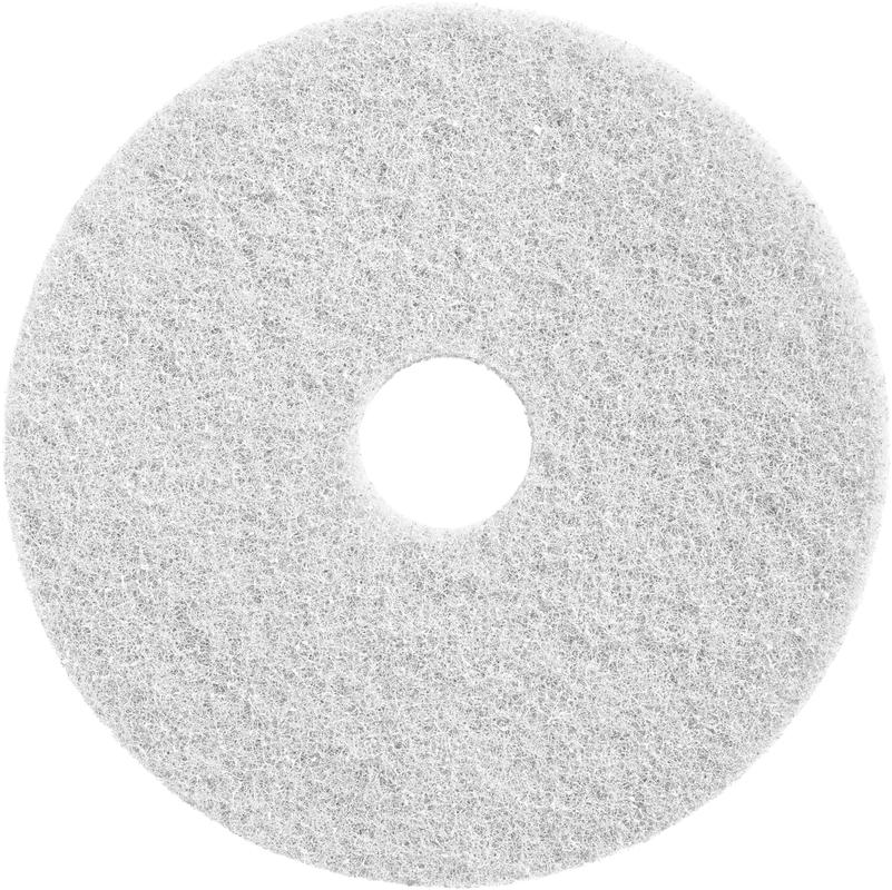 The Diversey Twister Pad, restoration pad for stone floors in white, is a circular pad with a central hole and rough texture, ideal for floor care and stone floor restoration, depicted against a simple white background.