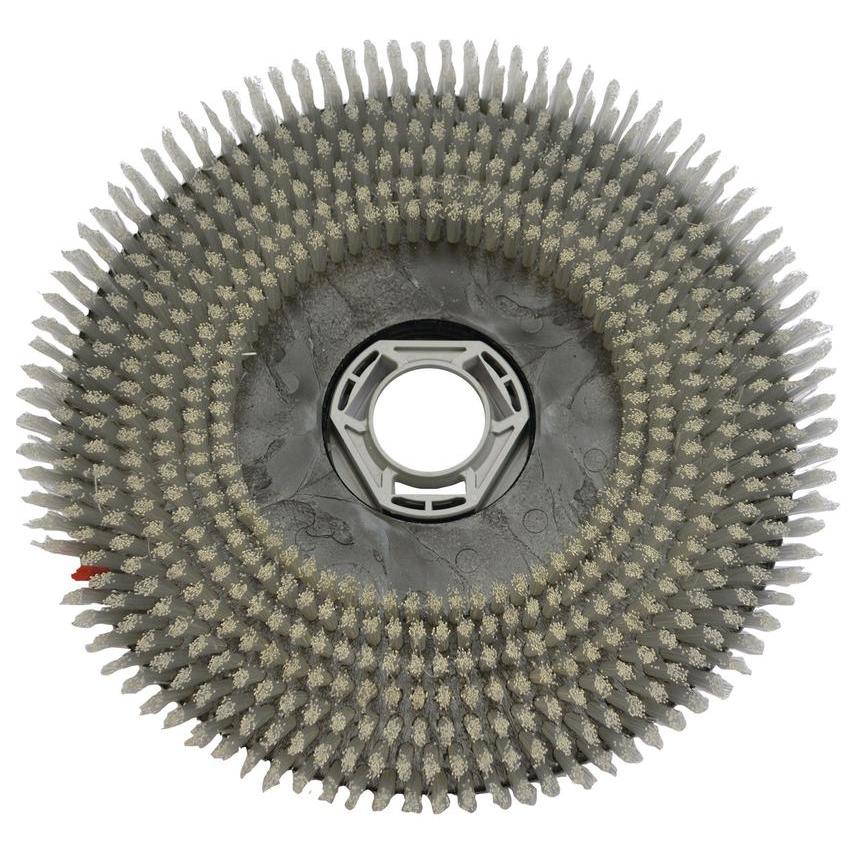 A close-up of the scrubbing brush Standard (38 cm) for swingo XP R from Diversey Deutschland GmbH & Co. OHG, with its densely packed bristles in concentric circles, ideal for efficient hard floor cleaning. Package: 1 piece.