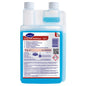 The 1L Suma Café MilkClean C3.1 milk system cleaner from Diversey Deutschland GmbH & Co. OHG features a blue liquid, a dual-neck bottle, a white cap, and a multilingual label with usage and safety instructions for cleaning coffee machines.
