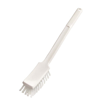The handle brush 400x48x35 mm, hard from Diversey Deutschland GmbH & Co. OHG is a white plastic brush with a long handle and stiff bristles, perfect for scrubbing surfaces or cleaning hard-to-reach areas.