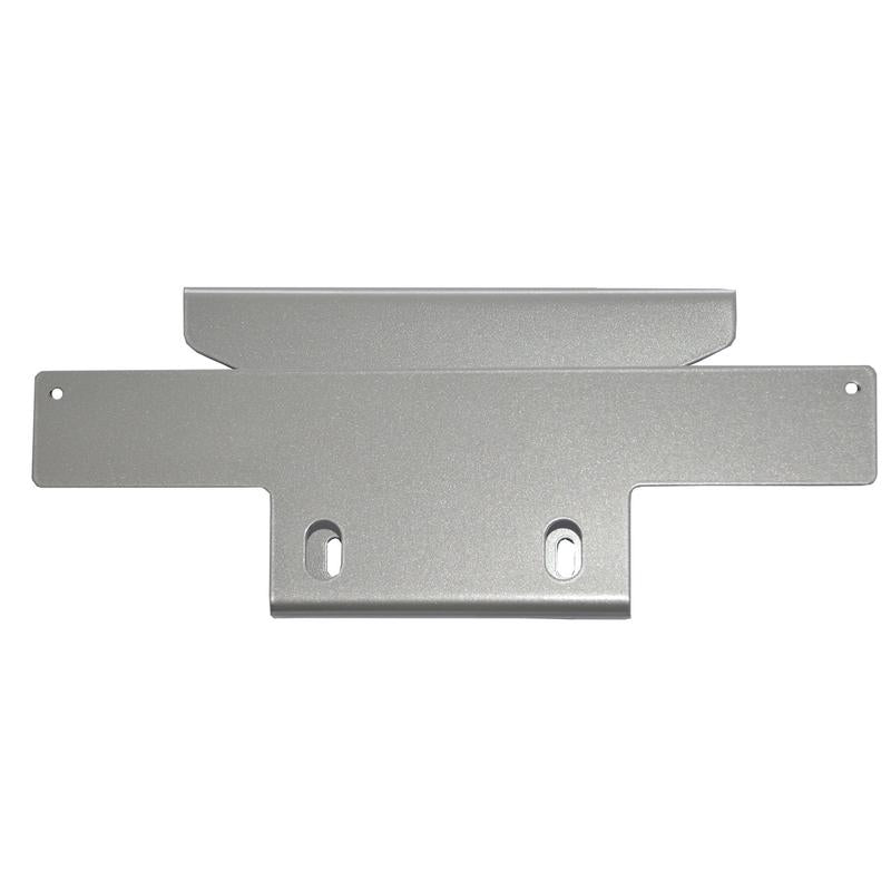 The adapter for device mount (small) from Diversey, suitable for TASKI swingo 2100µicro, is a silver bracket with two arms and screw holes for easy attachment of devices. The package contains 1 piece.