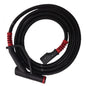 The Diversey Deutschland GmbH & Co. OHG steam hose for TASKI SO4 (4m, incl. gun) is a black spiral hose with red accents, handle, and connection ends, for cleaning devices like the SO4, depicted on a white background.