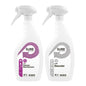 Pictured are two white trigger spray bottles from Diversey Germany: one labeled "SURE Cleaner Disinfectant" with a purple label, the other labeled "SURE Descaler" with a gray label. Both bottles have trigger sprays.