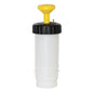 The TASKI VersaPlus 2.0 bottle 0.6 L yellow from Diversey Germany is a 600 ml plastic pressure bottle with a yellow handle and black lid, ideal for efficient cleaning and compatible with TASKI VersaPlus 2.0. The package contains 1 piece.