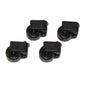 The Diversey TASKI AERO BP conversion kit vacuum cleaner roller set (1 piece) shows four black swivel castors with rectangular mounts for retrofitting or replacing castors on your TASKI Aero BP vacuum cleaner.