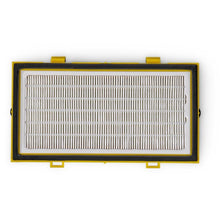 The TASKI Ultimaxx HEPA H13 filter from Diversey Deutschland GmbH & Co. OHG, optional, features a white pleated surface and a yellow-black frame for improved air quality in sensitive areas (Package: 1 piece).