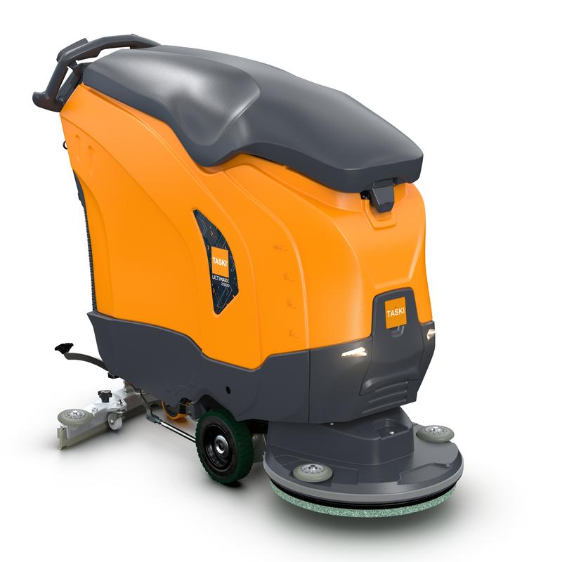 The TASKI ULTIMAXX 2900 SD50 Performance EBU from Diversey Germany is a scrubber dryer of the latest generation with wheel drive, a 63L tank and a 50cm single disc, ideal for the effective cleaning of industrial floors.
