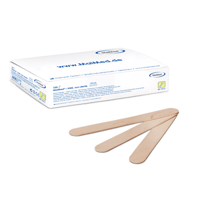 MaiMed - HMS non-sterile wooden mouth depressor, 15cm long, 100 pieces/box | Box (100 pieces)