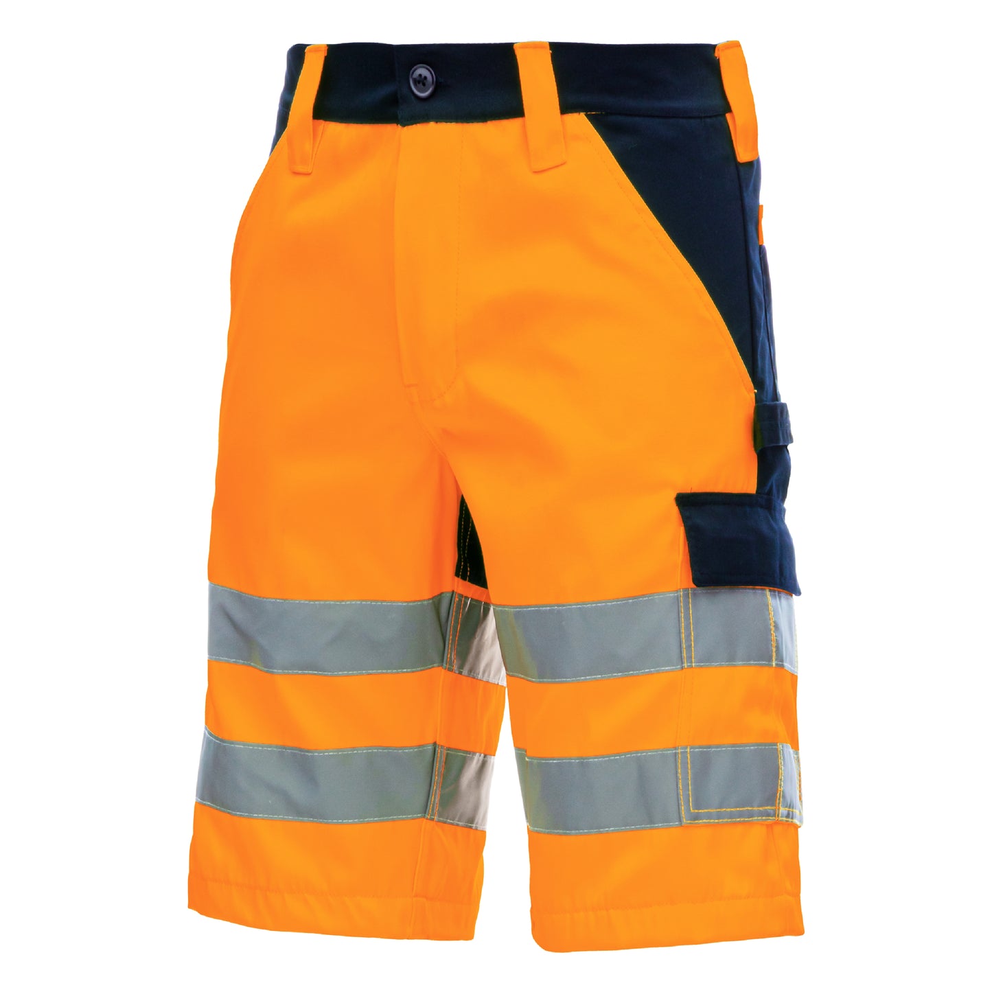 NITRAS MOTION TEX VIZ, high-visibility work trousers, short
