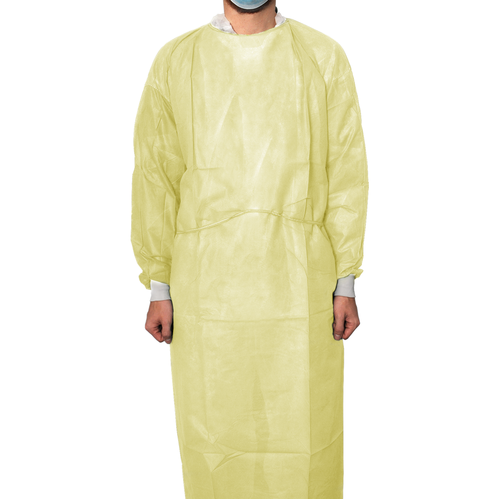 MaiMed-Coat ViruGuard, protective gown made of fleece, yellow BW cuffs, 140x140cm, 10 pieces/pack Series: Protect | Pack (10 pieces)