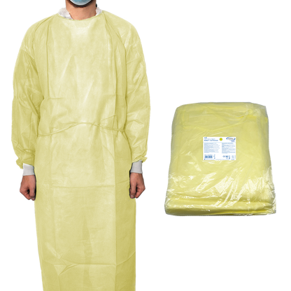 MaiMed-Coat ViruGuard, protective gown made of fleece, yellow BW cuffs, 140x140cm, 10 pieces/pack Series: Protect | Pack (10 pieces)