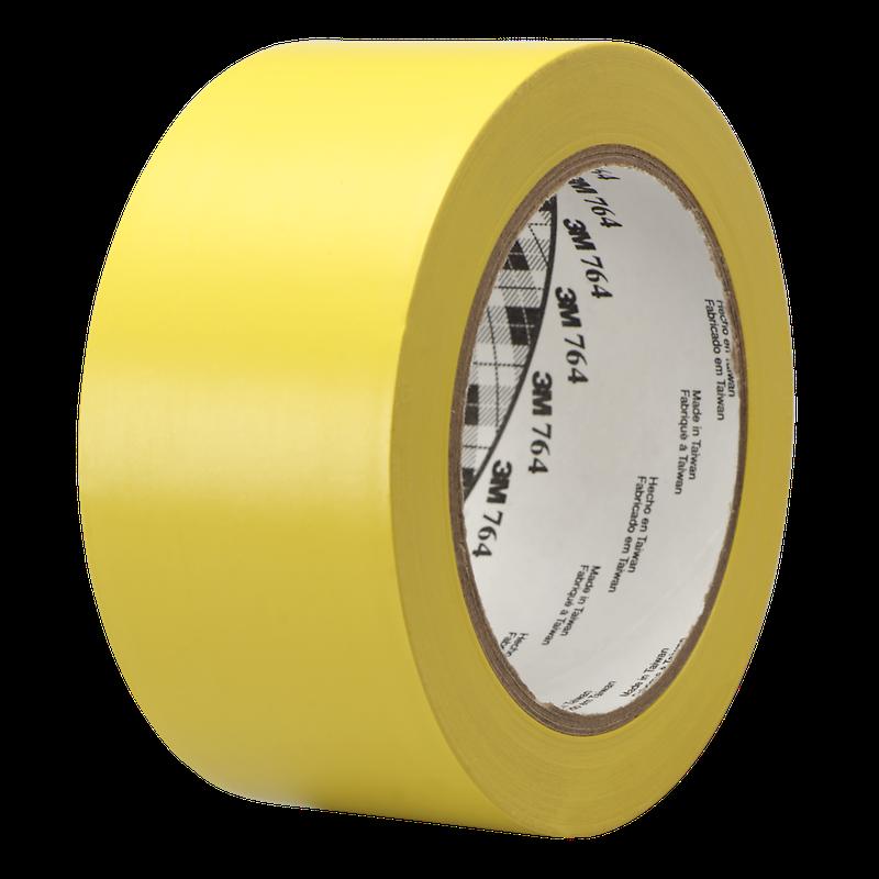 3M™ General Purpose PVC Tape 764, Yellow, 50mm x 33m, 0.13mm | Pack (1 roll)