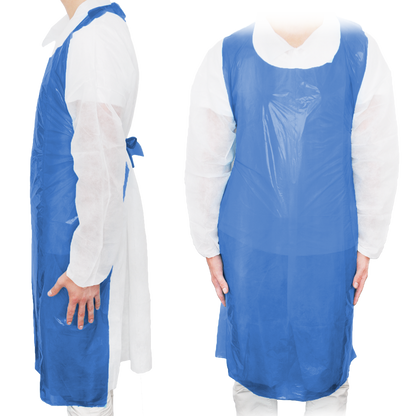 MaiMed-Apron Light PE, apron made of PE 75x120cm blue, 100 pieces/pack, blocked, smooth surface | Pack (100 pieces)